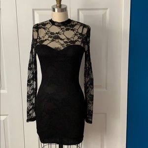 Skin Tight, Lace Overlay Dress
